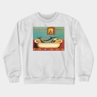 Dolphin in a Bath Tub Crewneck Sweatshirt